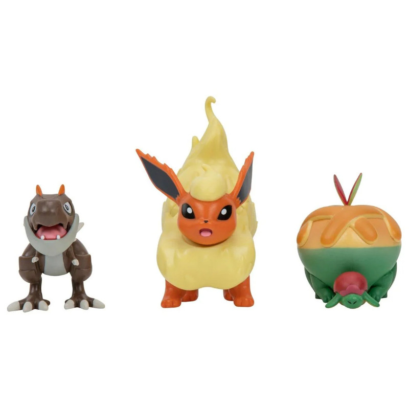 Pokemon Battle Figure 3 Set Pack - Flareon/ Tyrunt/ Appletun - مجسم